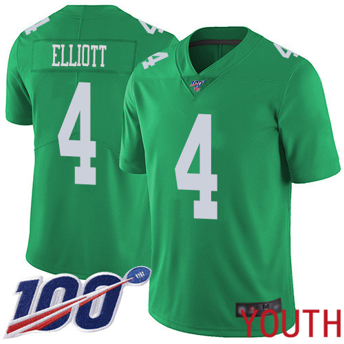 Youth Philadelphia Eagles #4 Jake Elliott Limited Green Rush Vapor Untouchable NFL Jersey 100th Season Football